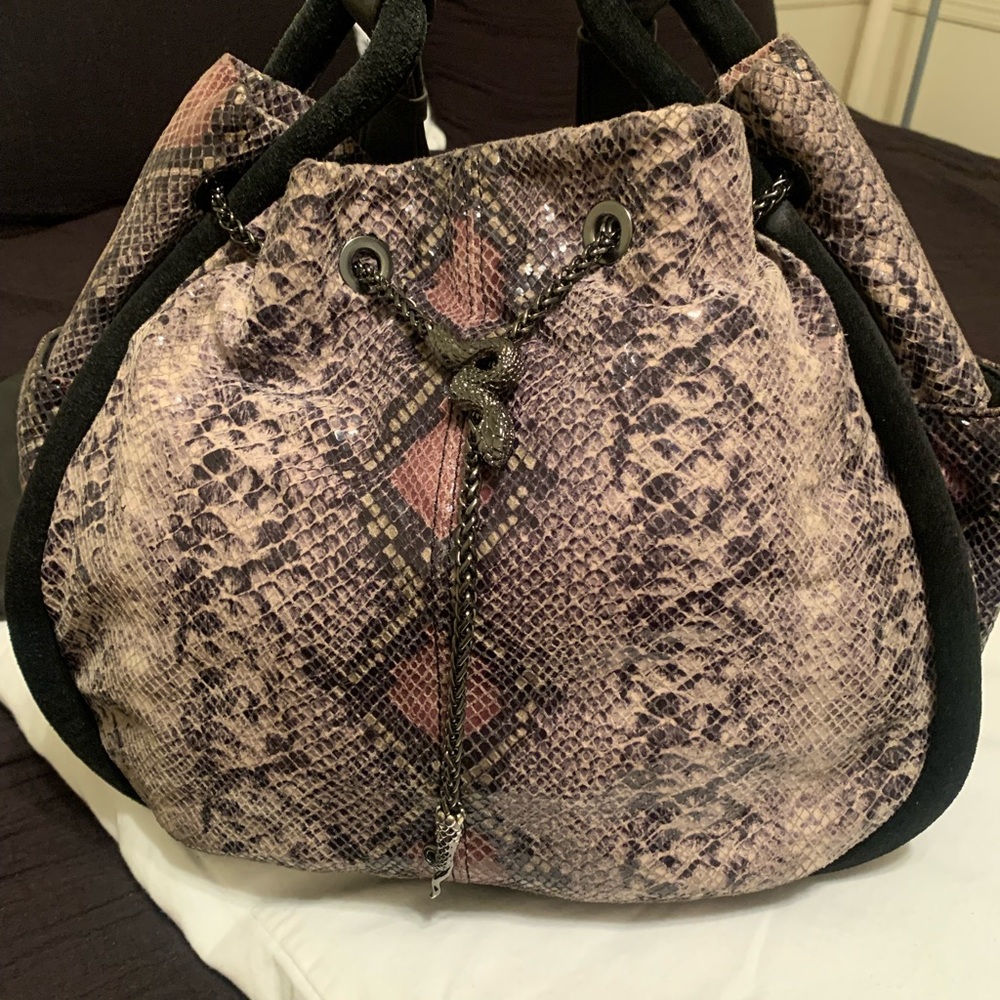 Aimee Kestenberg Python Leather Multicolored Hand… - image 1